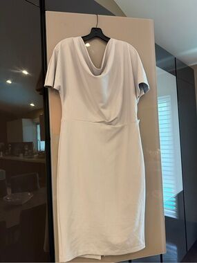Alexia Admor Light Gray Cowl Neck Midi Dress